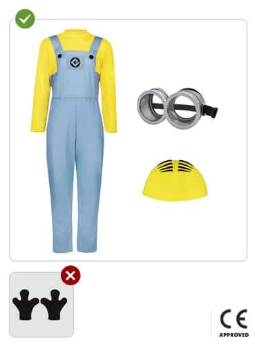 Minions Costume for Kids - Complete Jumpsuit, Hat & Glasses Set Teminis.lt