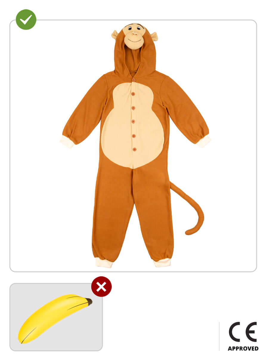 Monkey Onesie Costume for Kids – Brown Suit