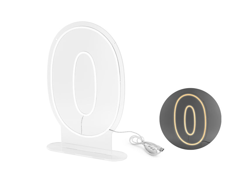 Neon LED - Digit '0' - Teminis.lt