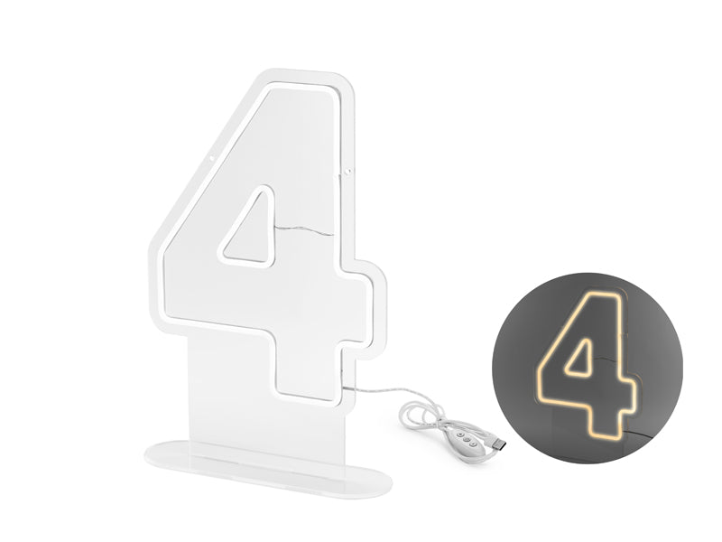 Neon LED - Digit '4' - Teminis.lt