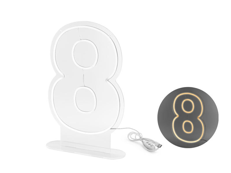 Neon LED - Digit '8' - Teminis.lt