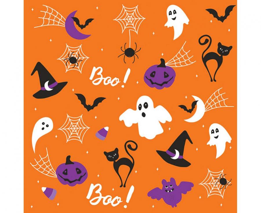 Orange Halloween Paper napkins - Teminis.lt