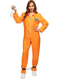 Unisex Orange Prisoner Jumpsuit Costume - Durable Polyester Teminis.lt