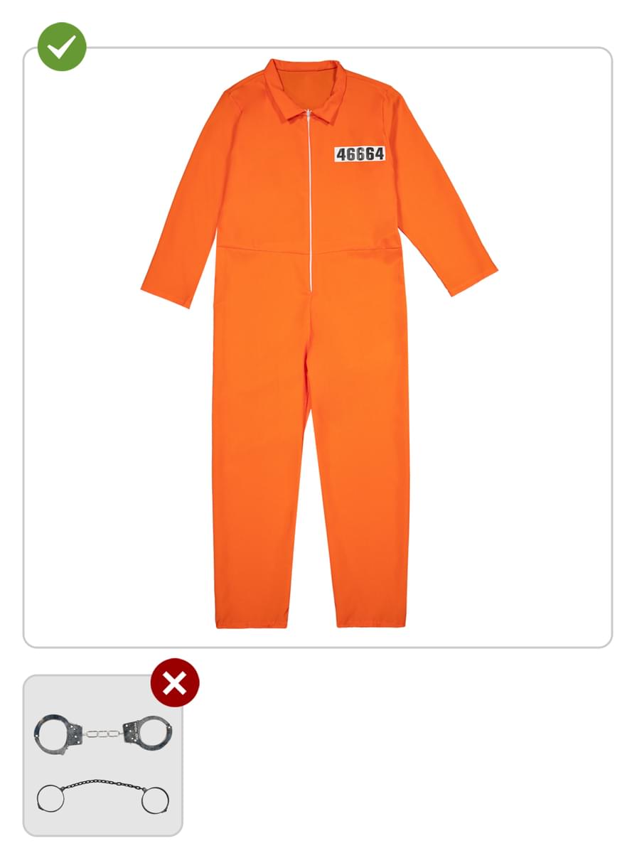 Unisex Orange Prisoner Jumpsuit Costume - Durable Polyester Teminis.lt