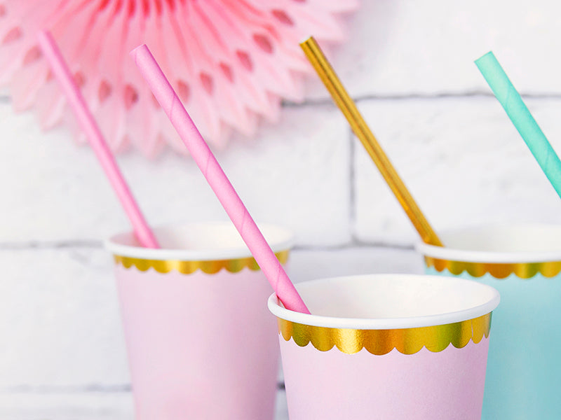 Paper Straws, light pink - Teminis.lt