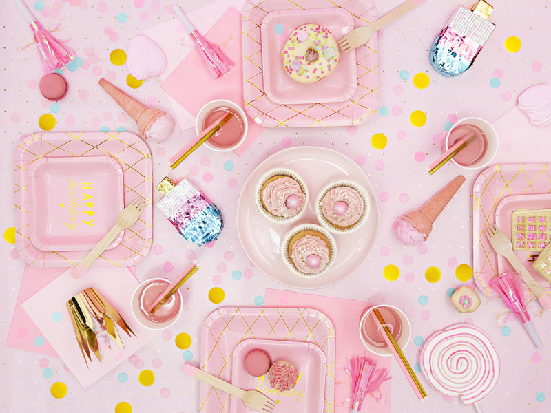 Paper Straws, light pink - Teminis.lt