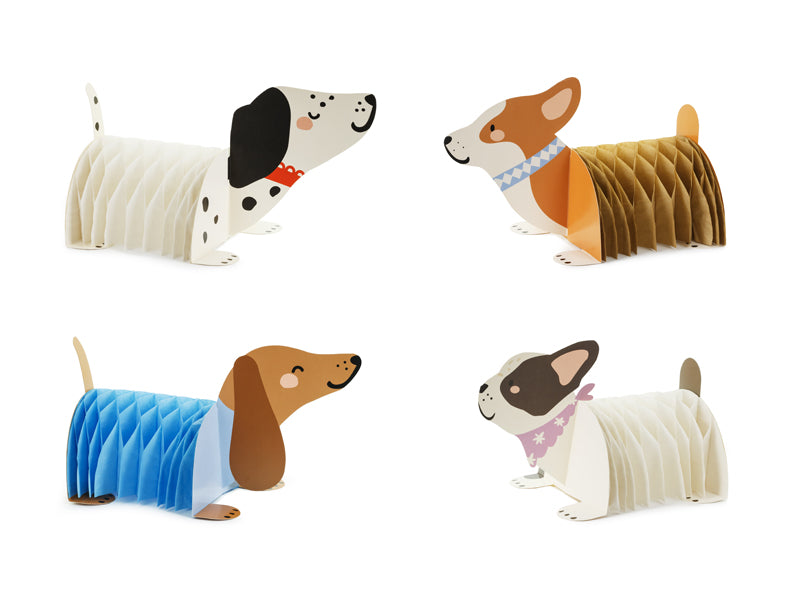 Paper honeycomb decorations Dogs - Teminis.lt