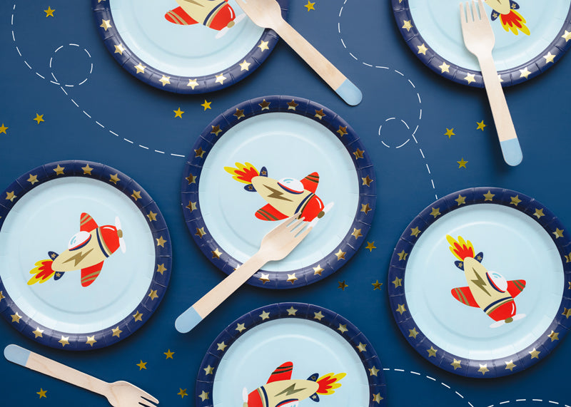 Paper plates Airplane - Teminis.lt