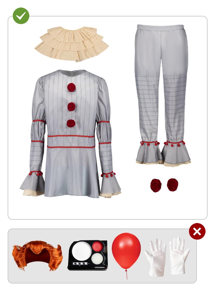 Pennywise Costume for Adults - IT Clown Halloween Outfit Teminis.lt