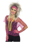 80s Pink Neon Lace Kit - Retro Party Accessories Teminis.lt