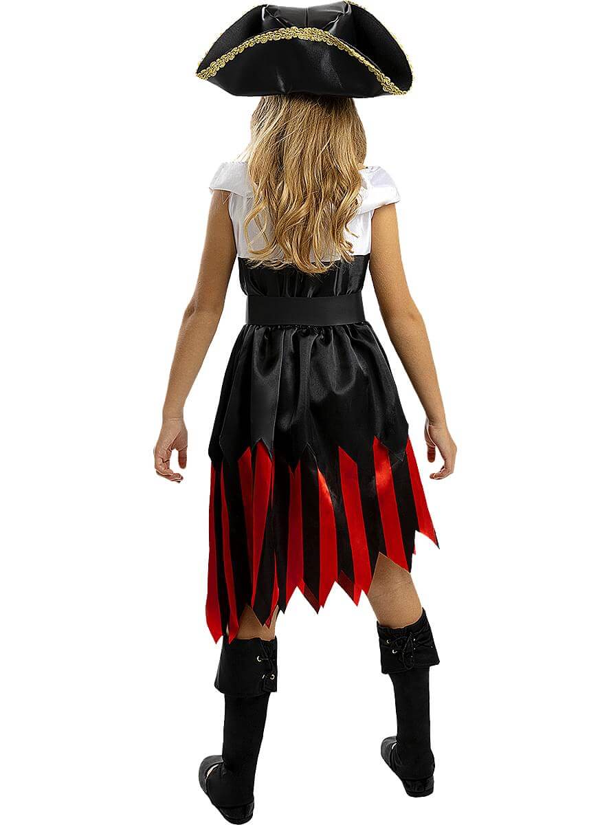 Pirato kostiumas mergaitėms – bukanieriaus suknelė ir diržas