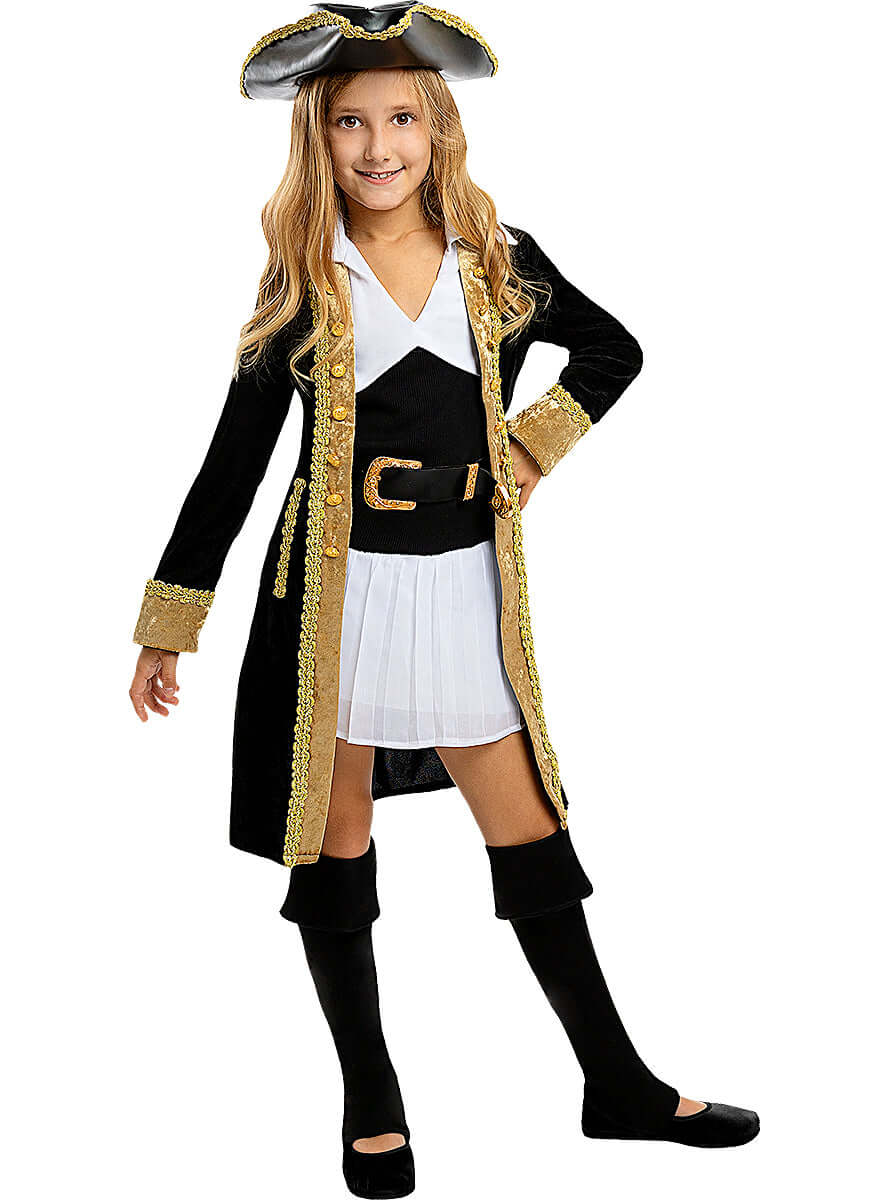 Piratų kostiumas mergaitėms – prabangi kolonijinio stiliaus kapitono suknelė