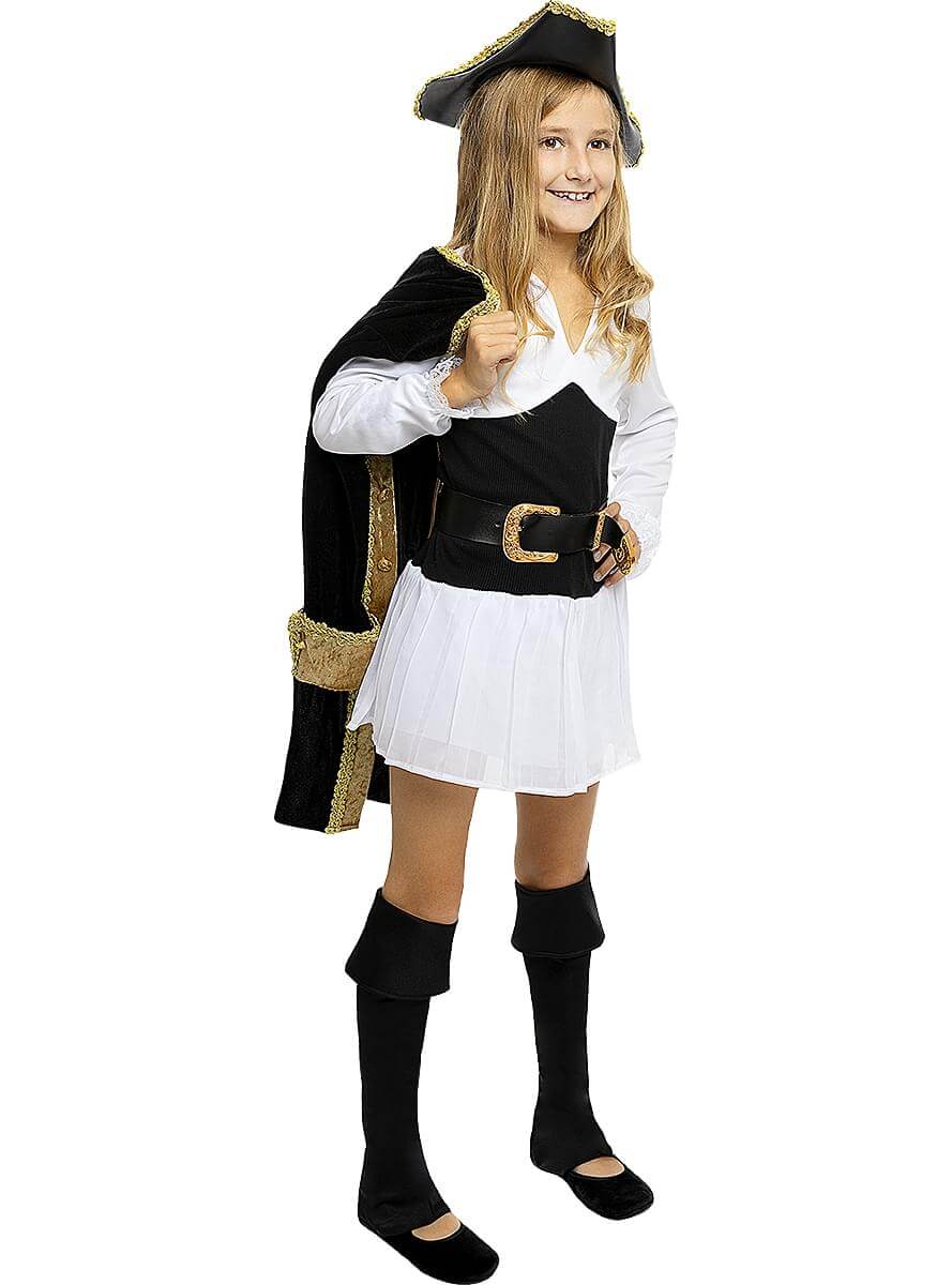 Piratų kostiumas mergaitėms – prabangi kolonijinio stiliaus kapitono suknelė