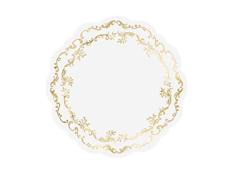 Placemats with gold Ornament, white - Teminis.lt