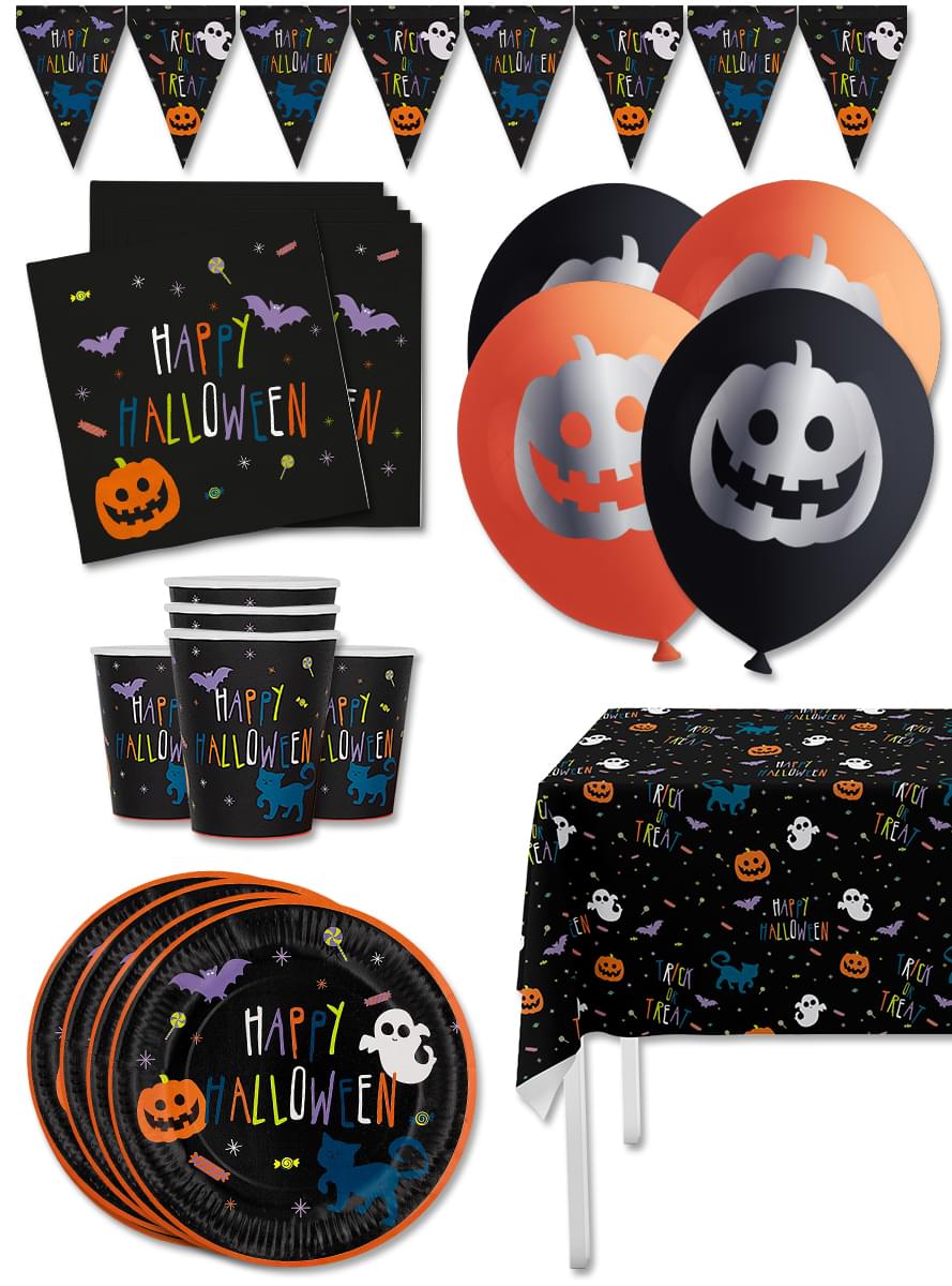 Premium Halloween Pumpkin Party Decoration Kit for 8 People - Teminis.lt