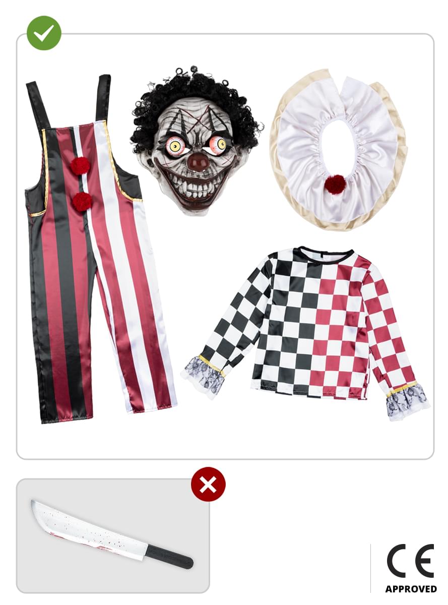 Premium Scary Clown Costume for Boys Teminis.lt