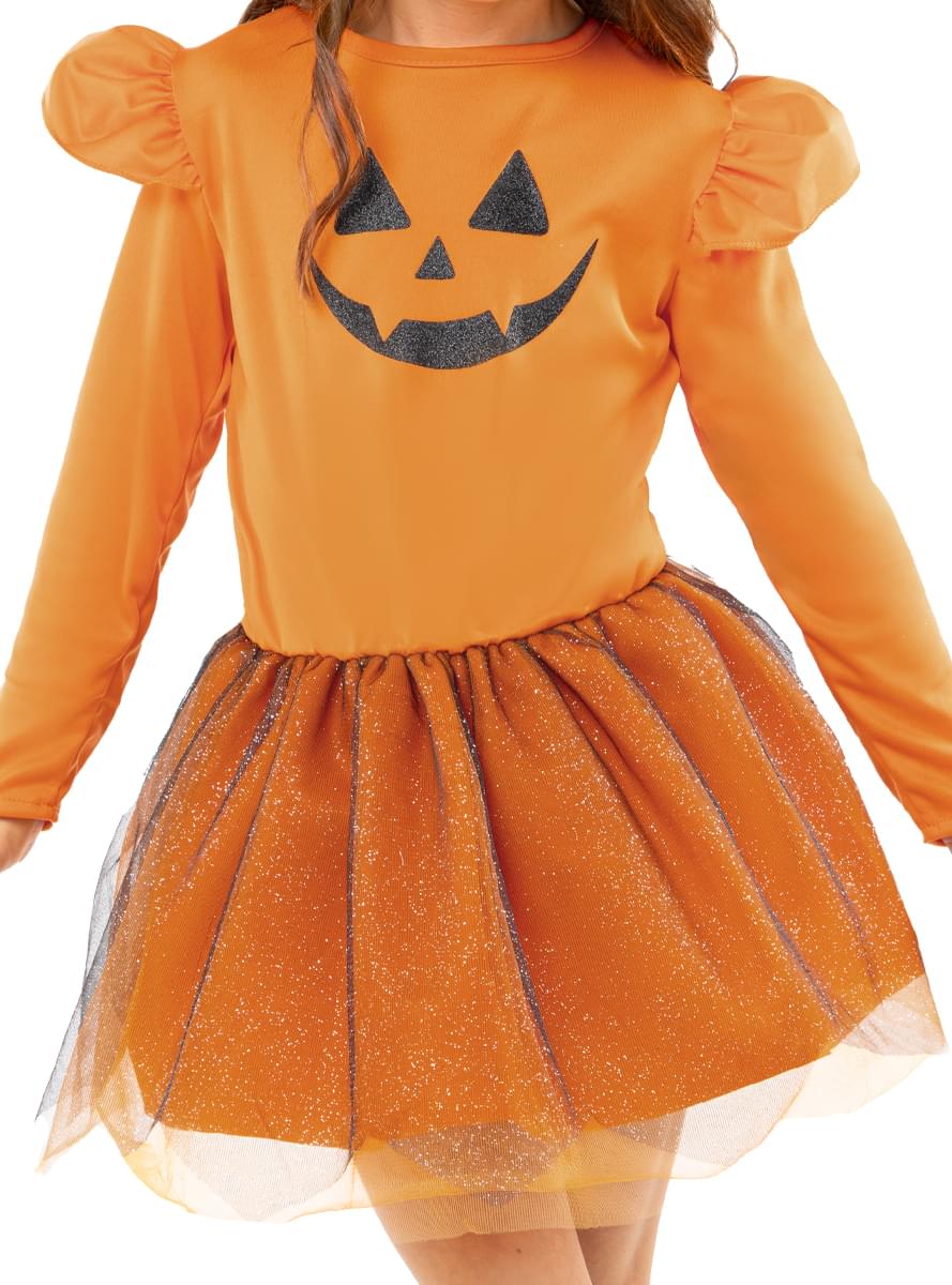 Girls' Long-Sleeved Pumpkin Tutu Costume Dress Teminis.lt