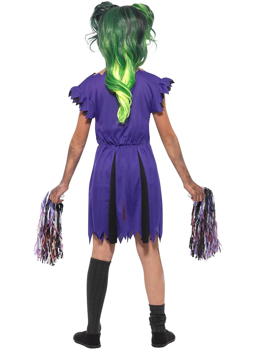 Girls Purple Zombie Cheerleader Costume - Halloween Outfit Teminis.lt