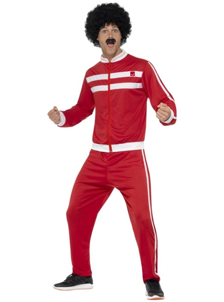 Red 80s Costume for Men - Authentic Retro Party Outfit Teminis.lt