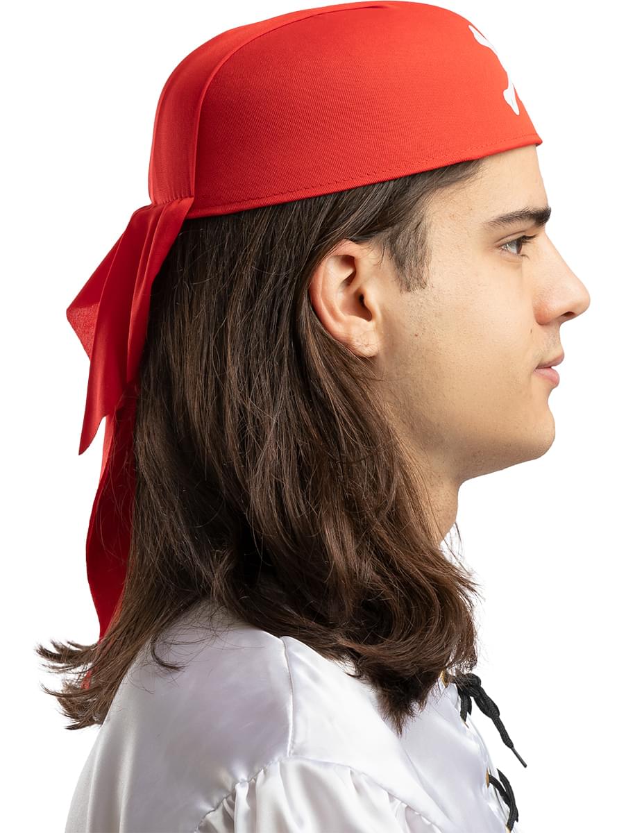 Red Skull Bandana – Pirate & Biker Costume Accessory Teminis.lt
