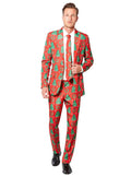Festive Red Suit with Christmas Tree Design Teminis.lt