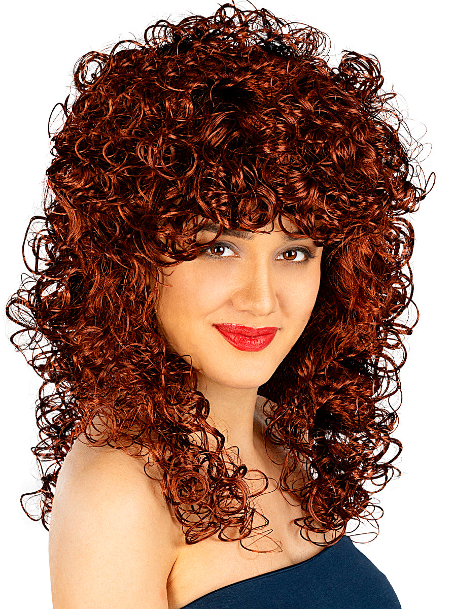 Saloon Girl Brown Curly Wig Teminis.lt