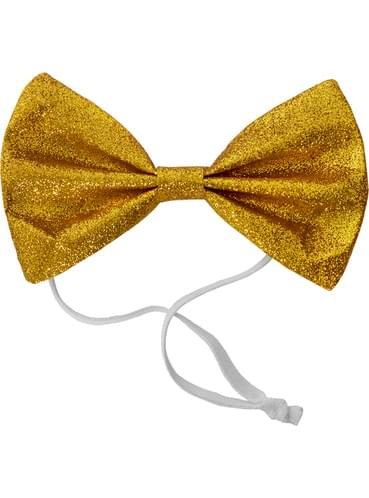 Shiny golden bow tie Teminis.lt