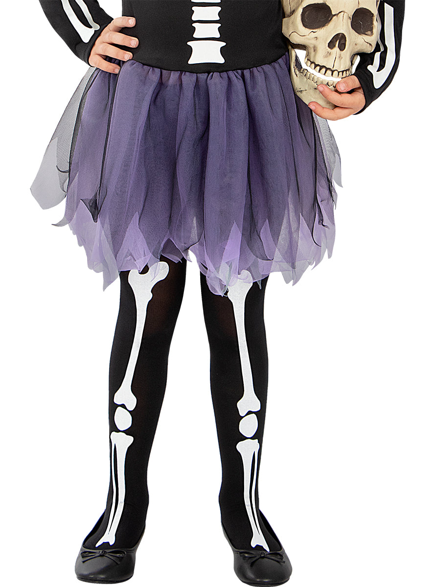 Skeleton Tights for Girls - Teminis.lt