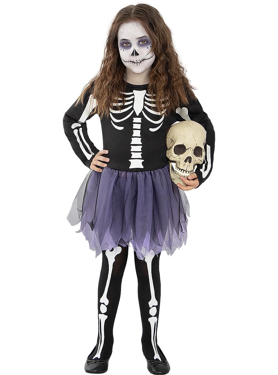 Glow in the Dark Skeleton Costume for Girls - Teminis.lt