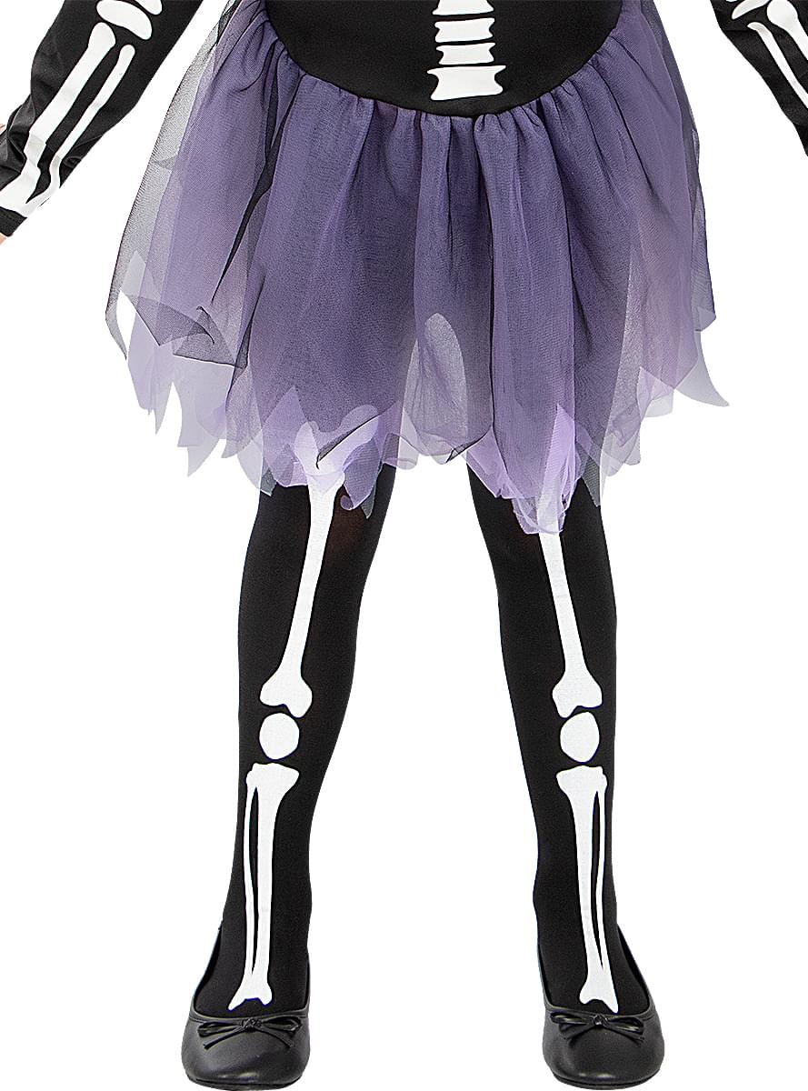 Glow in the Dark Skeleton Costume for Girls - Teminis.lt