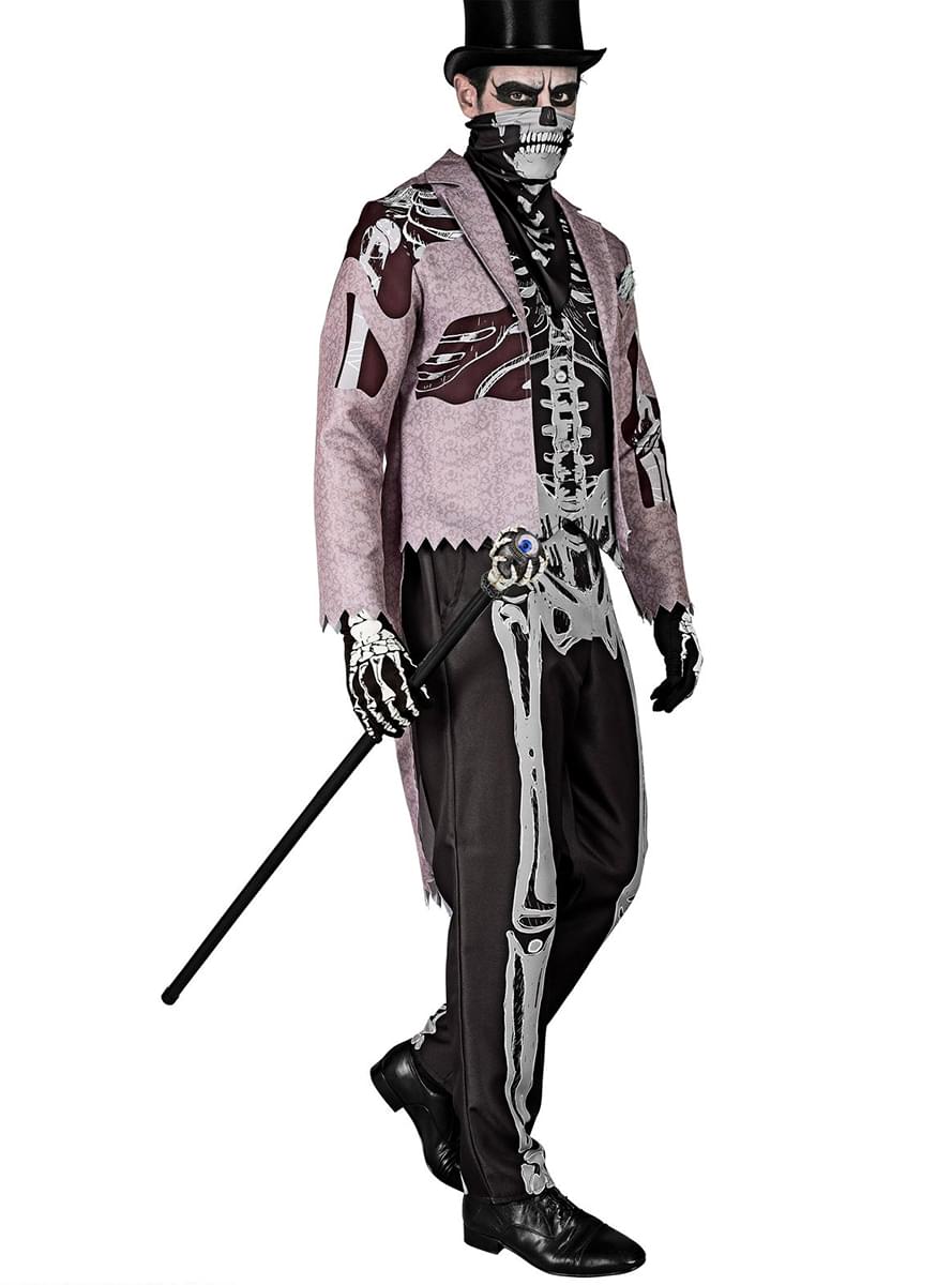 Skeleton costume with suit for men - Teminis.lt