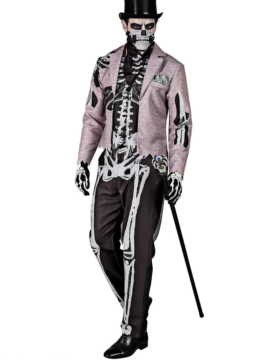 Skeleton costume with suit for men - Teminis.lt