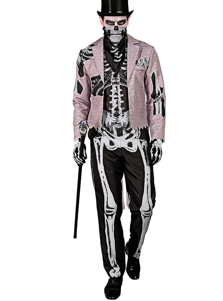 Skeleton costume with suit for men - Teminis.lt