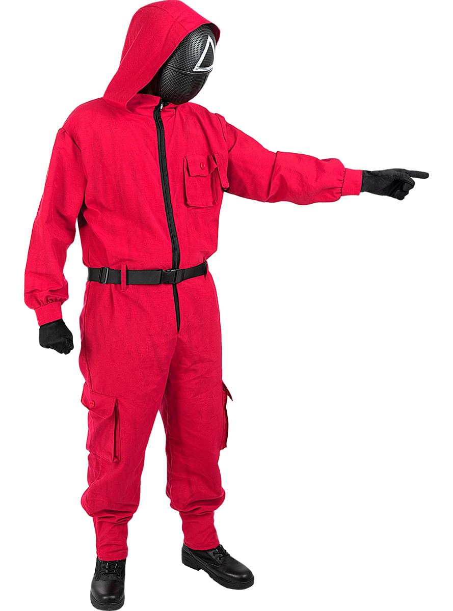 Squid Game Costume with Official Triangle Mask and Weapon - Teminis.lt