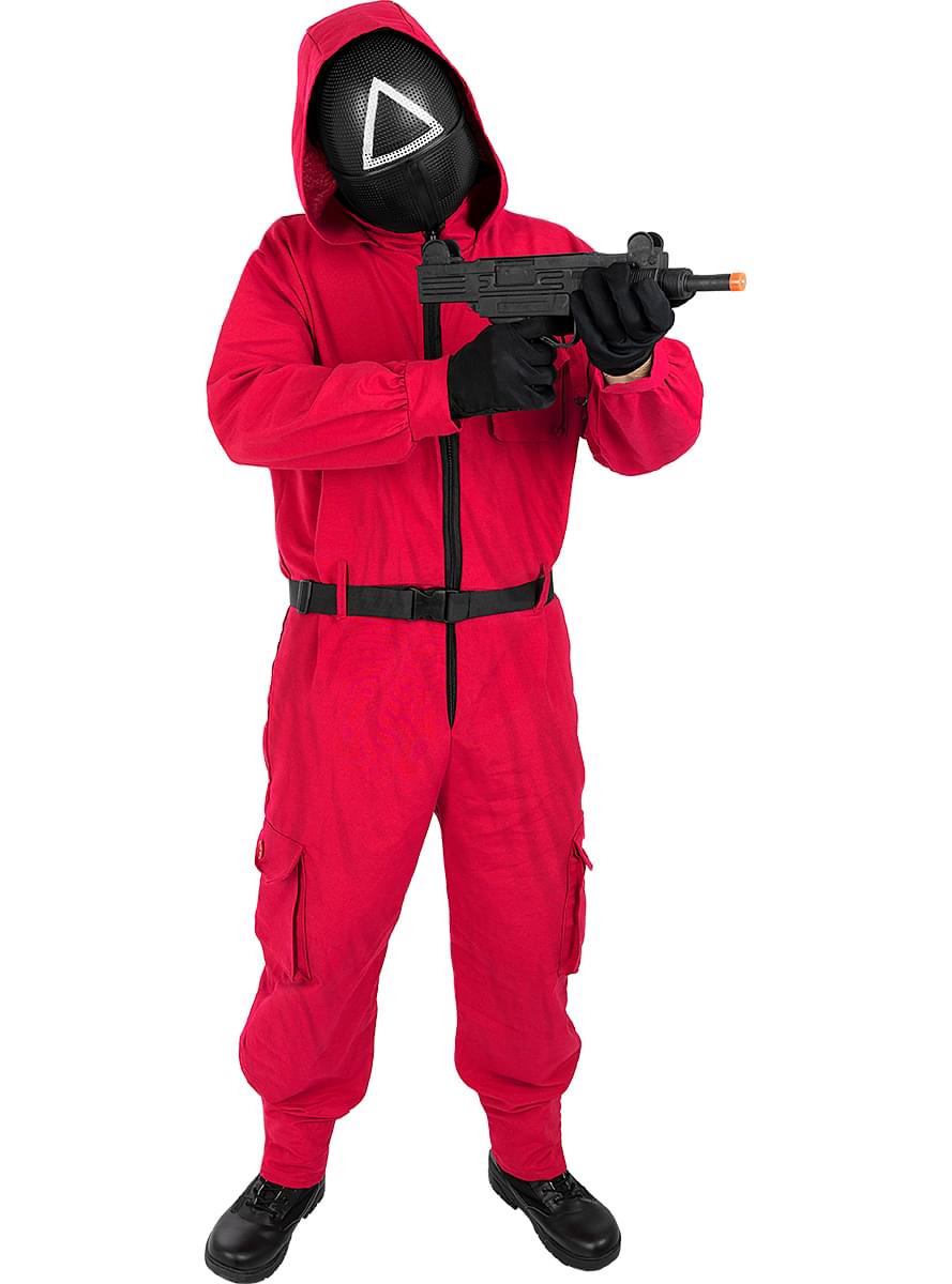 Squid Game Costume with Official Triangle Mask and Weapon - Teminis.lt