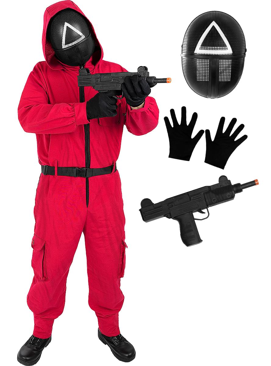 Squid Game Costume with Official Triangle Mask and Weapon - Teminis.lt