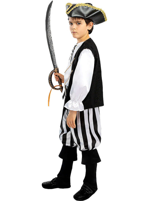 Striped Pirate Costume for Kids – Black & White Outfit