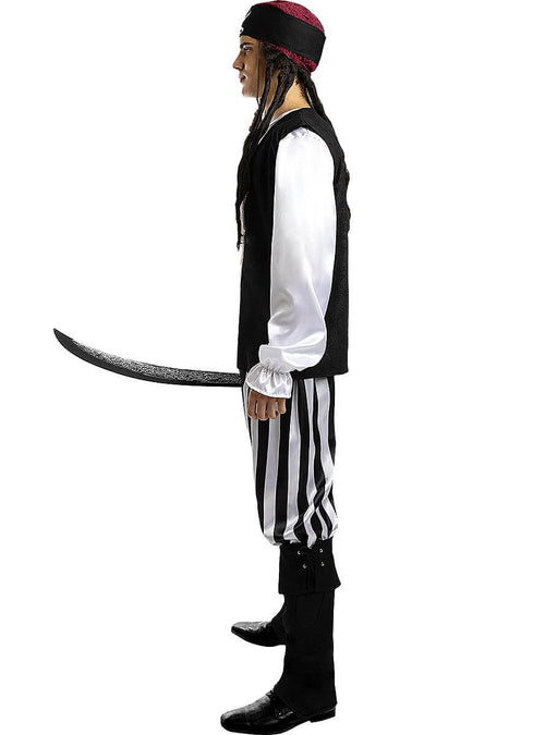Striped Pirate Costume for Men – Black & White Outfit