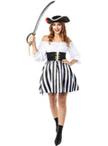 Striped Pirate Costume for Women – Black & White Dress