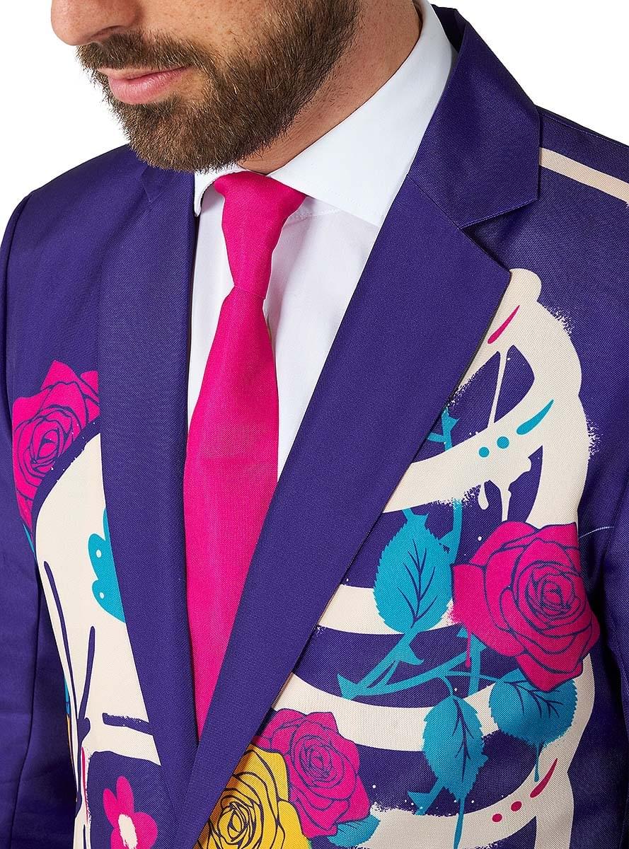 “Sugar Skull Purple” La Catrina Skeleton Suit Teminis.lt