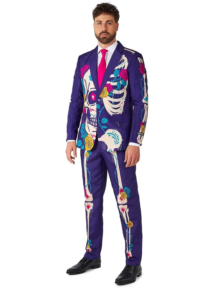 “Sugar Skull Purple” La Catrina Skeleton Suit Teminis.lt