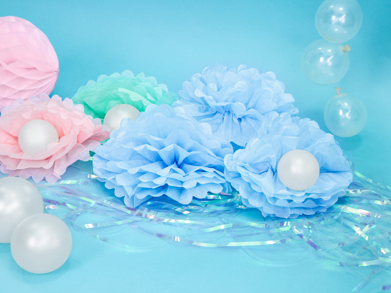 Tissue paper Pompom, light misty blue, 25cm - Teminis.lt