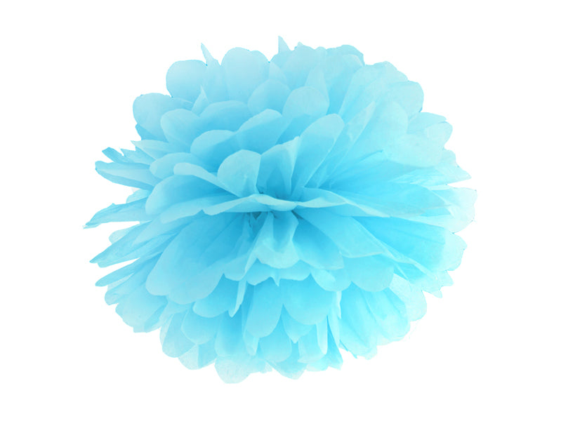Tissue paper Pompom, sky-blue, 25cm - Teminis.lt