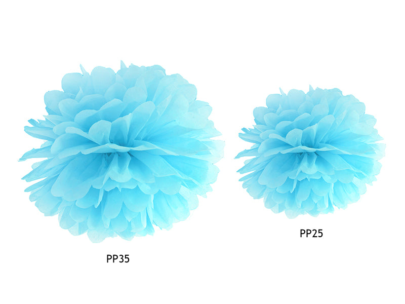 Tissue paper Pompom, sky-blue, 25cm - Teminis.lt