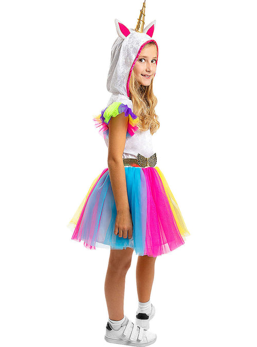 Unicorn Costume for Girls – Magical Dress with Hood and Belt