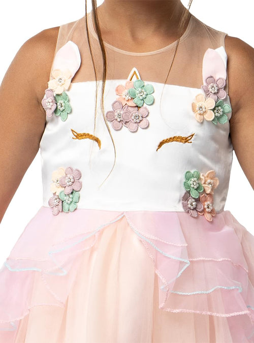 Unicorn Princess Costume for Girls – Magical Tulle Dress with Tiara