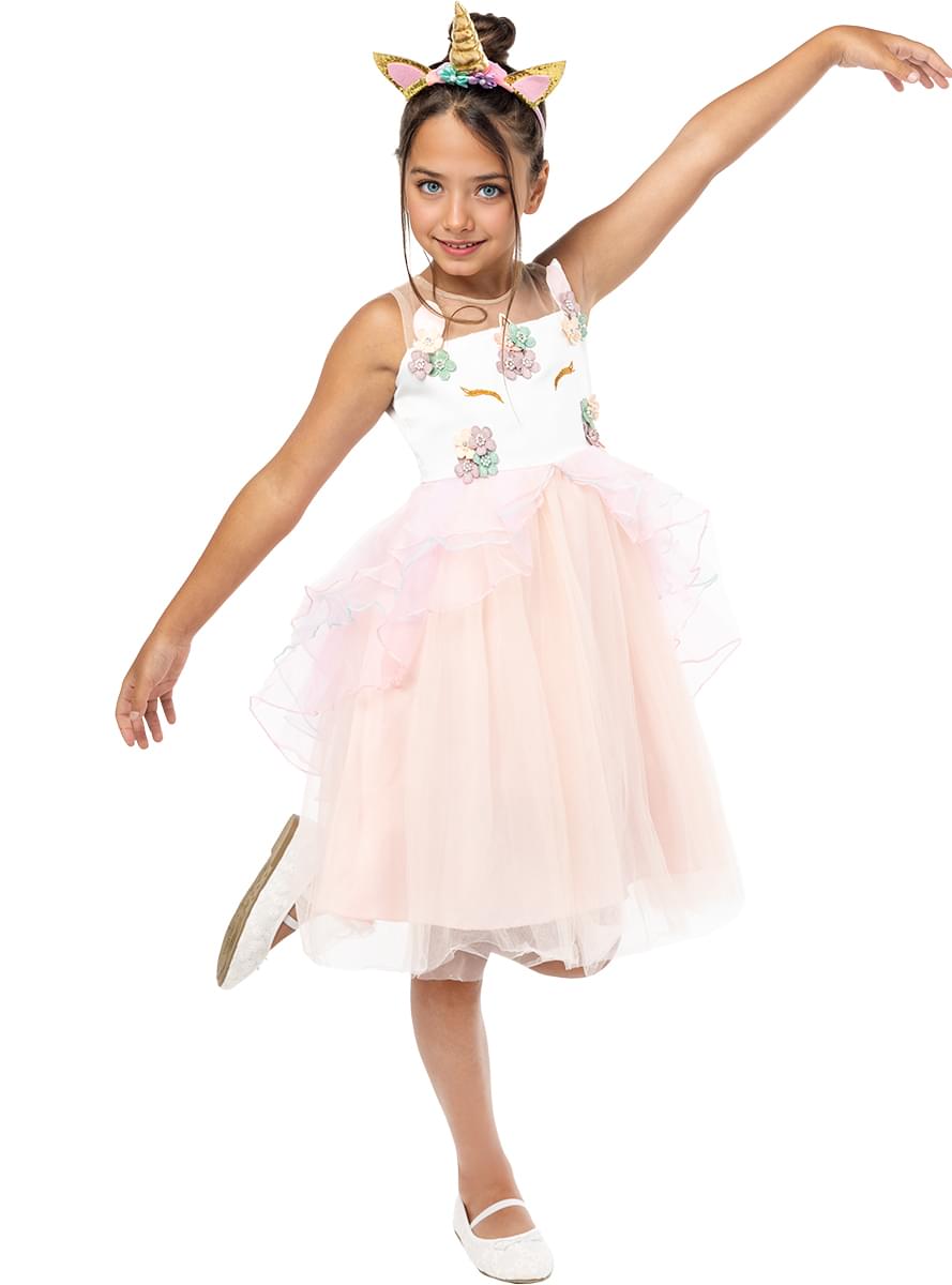 Vienaragio princesės kostiumas mergaitėms – stebuklinga tiulio suknelė su tiara