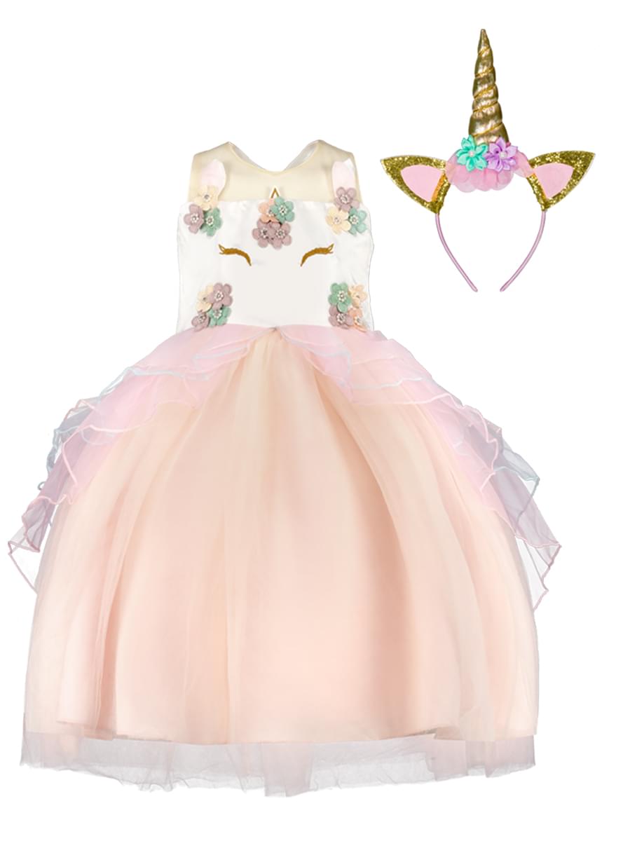 Vienaragio princesės kostiumas mergaitėms – stebuklinga tiulio suknelė su tiara