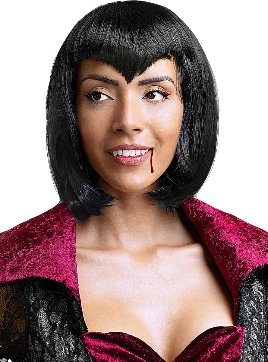 Vampire Black Wig – Long Gothic Costume Hair for Halloween Teminis.lt