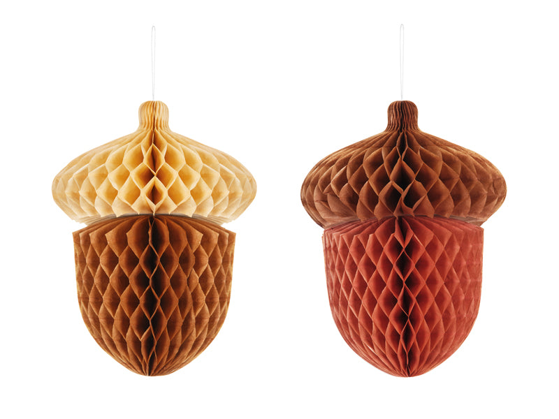 Vibrant Honeycomb Acorns: Set of Two, 27cm Tall - Teminis.lt